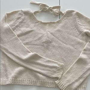Urban Outfitters Cream Tie-Neck Sweater